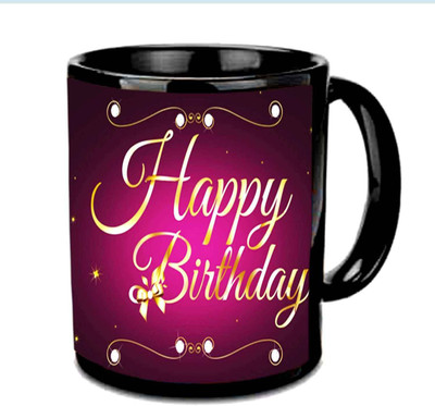 

Raj Laxmi sparkling b'day black Ceramic Mug(350 ml)