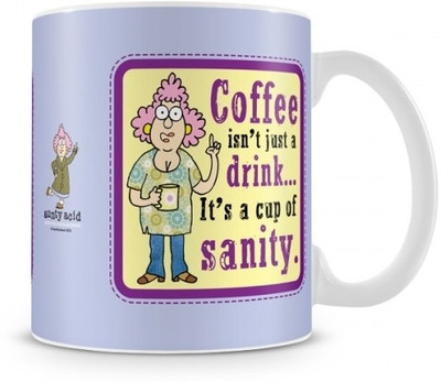 35% OFF on Aunty Acid Coffee is a drink of Sanity (with Background) Ceramic Mug(325 ml)