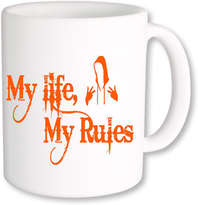 

PhotogiftsIndia My Life My Rules_01 Ceramic Mug(325 ml), Multicolor
