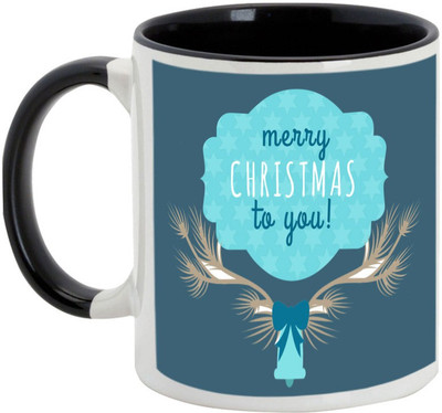 

AllUPrints Glittering Christmas Lights Ceramic Mug(325 ml), Black