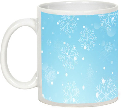 

AllUPrints Christmas Snowfall Ceramic Mug(325 ml), White