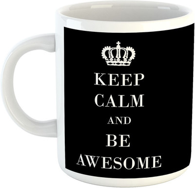 

Deeher Gifts Keep calm and be awesome Ceramic Mug(330 ml), Black;white
