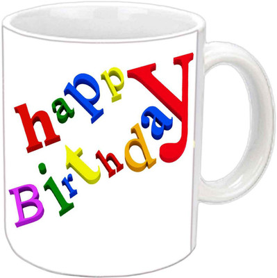 

Raj Laxmi colourful b'day white Ceramic Mug(350 ml)