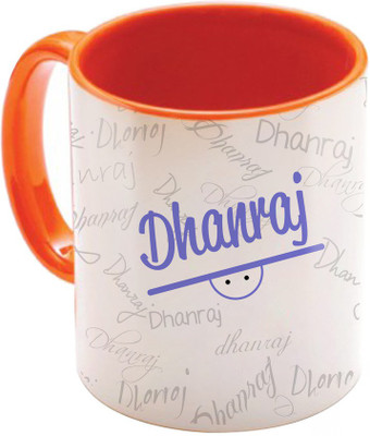 

SKY TRENDS Dhanraj Birthday Gift Orange Coffee 350 ML Ceramic Mug(350 ml), Multicolor