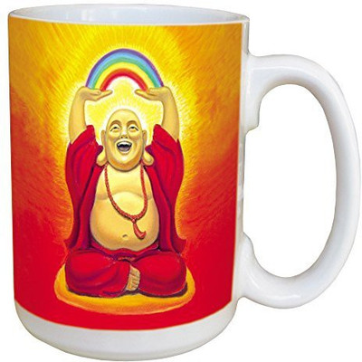 

Tree-Free Greetings Greetings 45492 Susan Halstenberg Laughing Buddha Ceramic with Full-Sized Handle, 15-Ounce Ceramic Mug(60 ml), Multicolor