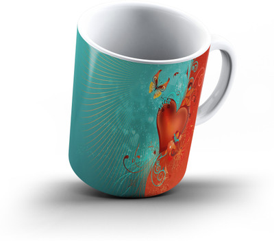 

Ucard Love Heart976 Bone China, Ceramic, Porcelain Mug(325 ml), Multicolor
