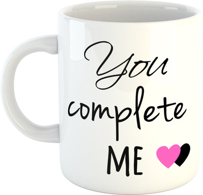 

Deeher Gifts You Complete Me Ceramic Mug(350 ml), Multicolor