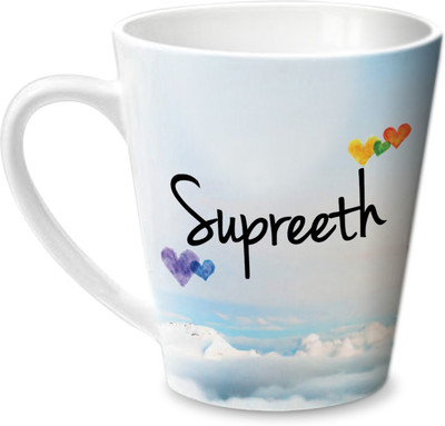 

Hot Muggs Simply Love You Supreeth Conical Ceramic Mug(350 ml)