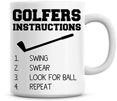 

Muggies Magic Golfers Instructions Funny Coffee Ceramic Mug(325 ml), White