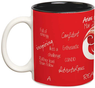 

Prithish Aries Double Color Ceramic Mug(330 ml), Multicolor