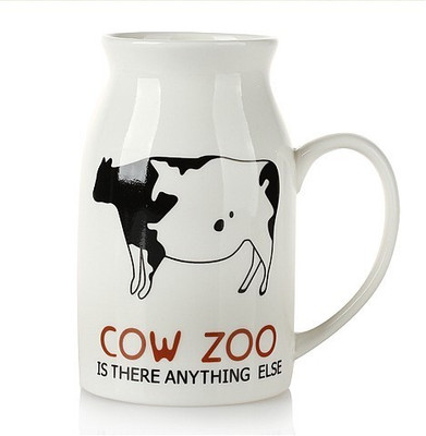 

GeekGoodies Milk Cow Design Large Ceramic Mug(450 ml), Black;white