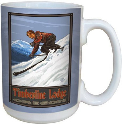 

Tree-Free Greetings Greetings 79433 Timberline Lodge Downhill Skiing by Paul A. Lanquist Ceramic with Full-Sized Handle, 15-Ounce, Multicolored Ceramic Mug(60 ml), Multicolor