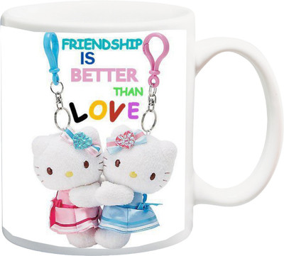 

ME&YOU Gift for Husband/Wife/Girlfriend/Boyfriend/Lover;Friendship is better than love printed Ceramic Mug(325 ml), White