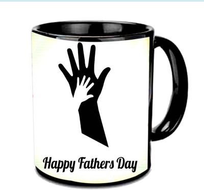 

Raj Laxmi Awesome Design Fathers Day Wishes Multicolor Ceramic Mug(3.5 ml), Black