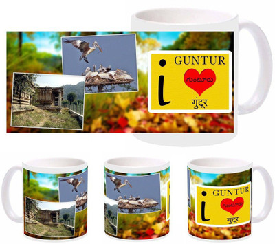 

Snapgalaxy I Love Guntur Ceramic Mug(320 ml), Multicolor