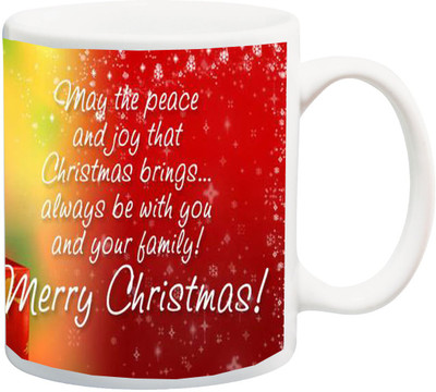 

ME&YOU Gift For family and Relative;May the peace and joy that Christmas bings Printed Ceramic Mug(325 ml), Multicolor