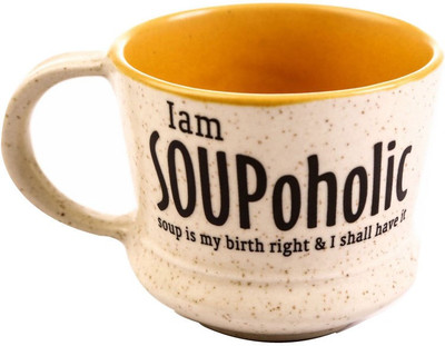 

EK DO DHAI Soupoholic Ceramic Mug(380 ml), Multicolor