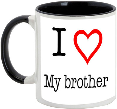 

AllUPrints Gift For Bahiya Dooj/ Brother/ Sister - I Love My Sweet Brother Black Ceramic Mug(325 ml)