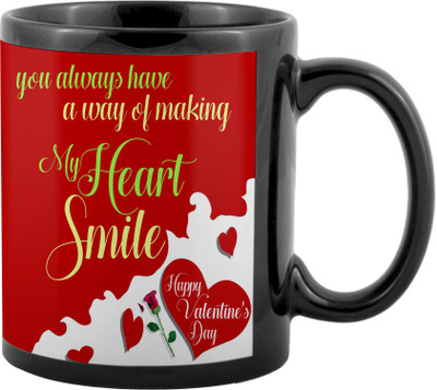 

SKY TRENDS Valentine Gifts For Special Girlfriend,Boyfriend,Wife,Husband,design 64 Ceramic Mug(325 ml), Black