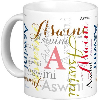 

Exoctic Silver ASWINI Ceramic Mug(330 ml), Multicolor