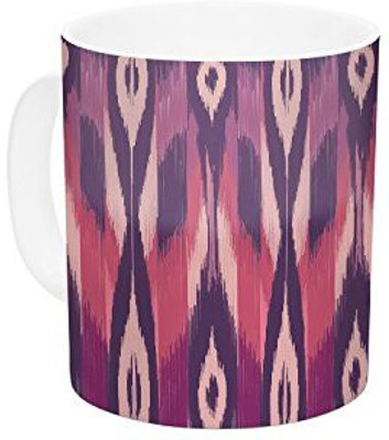 

Kess InHouse InHouse Amanda Lane Purple Ikat Pink Lavender Ceramic Coffee, 11 oz, Multicolor Ceramic Mug(60 ml)