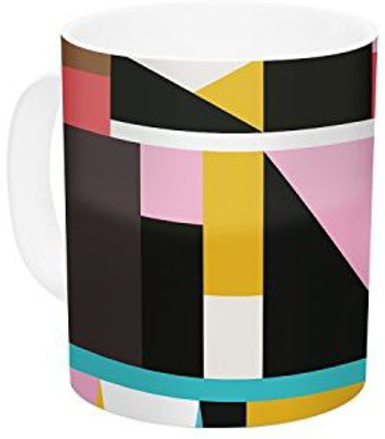 

Kess InHouse InHouse Fimbis Kaku To Abstract Geometric Ceramic Coffee, 11 oz, Multicolor Ceramic Mug(60 ml)