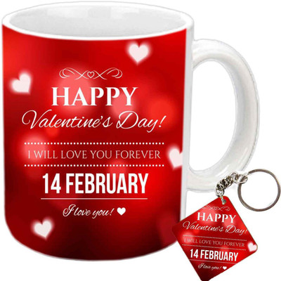 

Raj Laxmi 14th feb valentine white Ceramic Mug(390 ml)