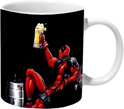 

Mooch Wale Deadpool Cheers Ceramic Mug(325 ml), Multicolor