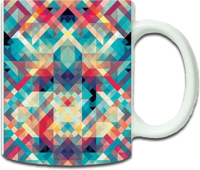 

Maison N Mode Pixel Pattern Coffee Ceramic Mug(330 ml), Multicolor