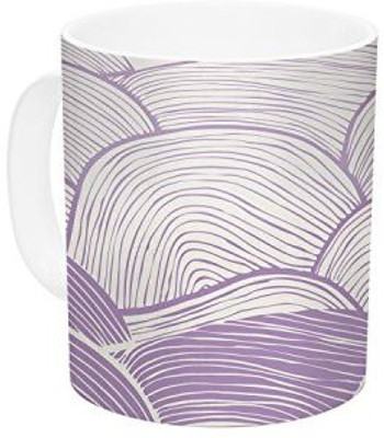 

Kess InHouse InHouse Pom Graphic Design The Lavender Seas Purple Waves Ceramic Coffee, 11 oz, Multicolor Ceramic Mug(60 ml)