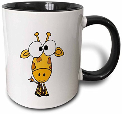 

3dRose Funky Giraffe Two Tone Black, 11 oz, Black/White Ceramic Mug(60 ml), Multicolor