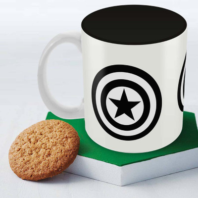 

Posterboy Captain America - shield Officially Licensed Ceramic Mug(350 ml), Multicolor