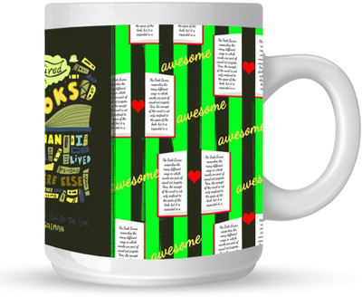 

Huppme I Live In Book White Ceramic Mug(350 ml)