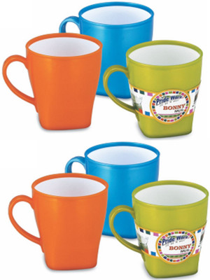 

Prideware Wetalkent Coffee Plastic Mug(60 ml, Pack of 6), Blue;green;orange