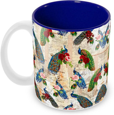 

Tuelip IC-PeacockCollarge Ceramic Mug(350 ml), Multicolor