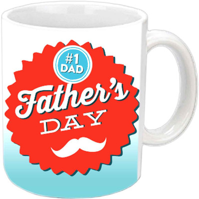 

Raj Laxmi Simple N Sweet Design Fathers Day Wishes White Ceramic Mug(350 ml)
