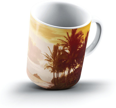 

Ucard Sunset Palms Hawaii2681 Bone China, Ceramic, Porcelain Mug(325 ml), Multicolor
