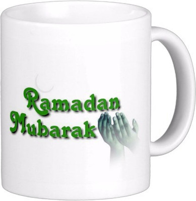 

Exoctic Silver Eid Mubarak AB017 Ceramic Mug(300 ml), Multicolor
