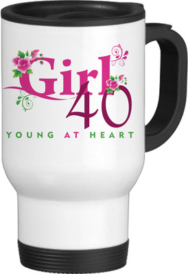 56% OFF on TIED RIBBONS Girl 40 White-Travel Ceramic Coffee Mug(600 ml)
