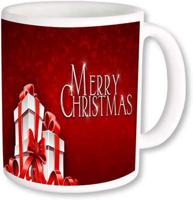 

PhotogiftsIndia Red Merry Christmas Ceramic Mug(325 ml), Multicolor
