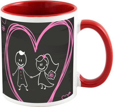 

AllUPrints Lost Inside Your Love Red Ceramic Mug(325 ml)