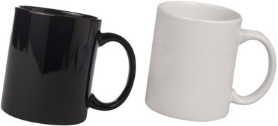 

Snapgalaxy Black and White Combo Pack 2pcs Ceramic Mug(640 ml, Pack of 2)