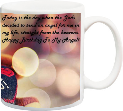 ME&YOU Happy Birthday Gift for Wife Ceramic Mug(350 ml), White
