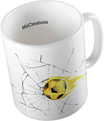 

MiiCreations printed Football Ceramic Mug(325 ml), Multicolor