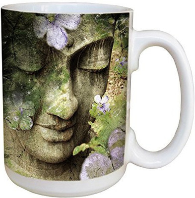

Tree-Free Greetings Greetings 45489 Christopher Beikmann Inner Tranquility Ceramic with Full-Sized Handle, 15-Ounce Ceramic Mug(60 ml), Multicolor