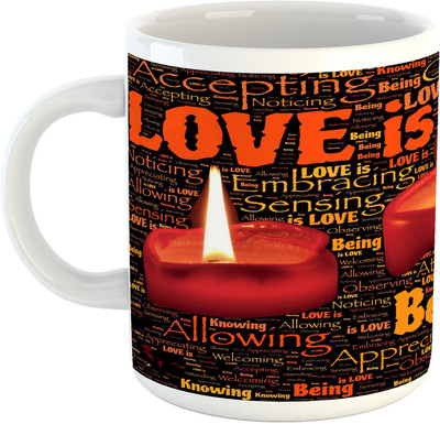 

Deeher Gifts Love Design -35 Ceramic Mug(330 ml), Multicolor