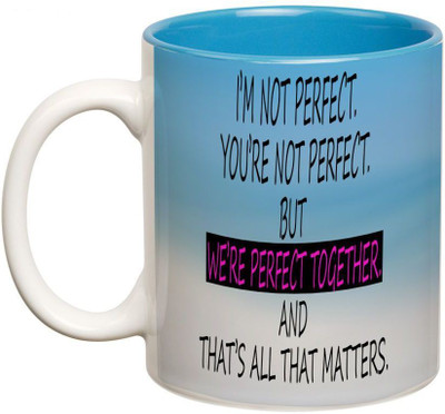 

Prithish We're Perfect Together Double Color Ceramic Mug(330 ml), Multicolor