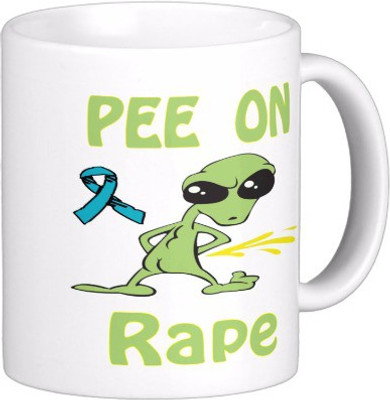 

Exoctic Silver Let's Raise Voice: Anti Rape C005 Ceramic Mug(300 ml), Multicolor