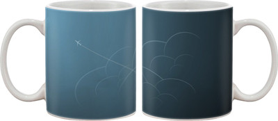 

Artifa Plane Out Of Clouds Porcelain, Ceramic Mug(350 ml), Multicolor