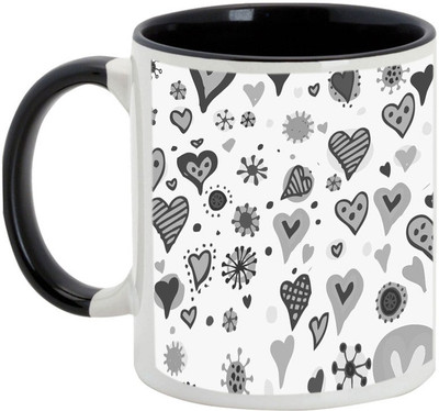 

AllUPrints Boyfriend/Girlfriend Gifts - Love Abstract Design Ceramic Mug(325 ml), Black